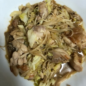 鶏ひき肉と舞茸野菜の生姜ポン酢炒め